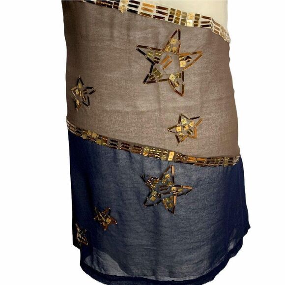 Esthers Archive Silk Sequined Shift Dress M Cream - Picture 3 of 10